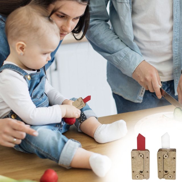 Fiudx Ofertas Flash Artículos En Oferta Juguete De Descompresión Con Cuchillo De Rábano, Juguetes Sensoriales De Madera, Juguete Para Aliviar El Estrés Y La Ansiedad, Para Tdah Y Add