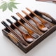 thumbnail image 2 of Nvzi Juego de cubiertos de madera de 12 piezas, mango liso pulido antideslizante, esencial para viajes de camping y picnic (6 cucharas + 6 tenedores) para 6 personas., 2 of 5