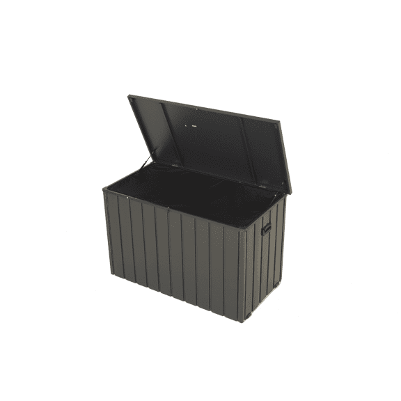 Newboti Furniture Outdoor Storage Box, 200 Gallon Metal Deck Box Built-in a Oxford Fabric Storage Bag, Lockable & Waterproof Outside Patio Storage Box - Gray BN.0356