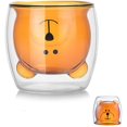 thumbnail image 1 of Vasos de café, té, vasos para beber, vaso de café, vaso aislante de doble pared, taza de café expreso, taza de oso y gato Adepaton MZQ-0554-1, 1 of 8