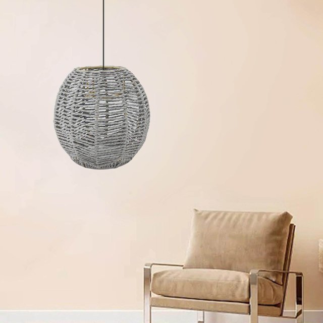 thinsony Pendant Lamp Shade Ceiling Light Shade Handwoven shade only Retro Style for Dining Room