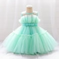 thumbnail image 2 of Zwiiyzr 1-5T Girls Tulle Dress Embroidery Rhinestone Bowknot Birthday Party Gown Long Dresses Green, 2 of 9