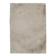 Linon Maven Faux Rabbit Pale Grey 3x5, Rug