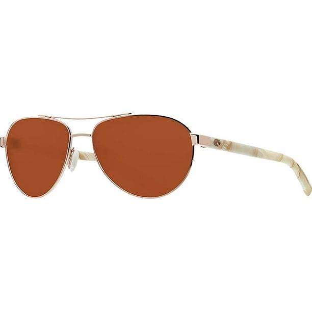 Costa Del Mar unisex adult Fernandina Sunglasses, Shiny Rose Gold/Copper  Polarized, 57 mm US