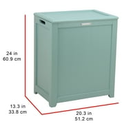 Oceanstar Wooden Storage Laundry Hamper, Turquoise Color, 20.3 L x 13.3 W x 24 H inches, Age Group Adult