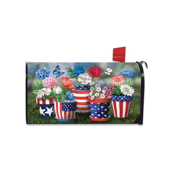Briarwood Lane Summer Mailbox Cover  - Standard Size - America in Bloom For Summer Mailbox Cover