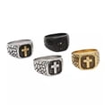 thumbnail image 3 of QQTDFG Cross Signet Ring for Men Stainless Steel Christian Holy Religious Jewelry Gift-Silver Gold-11, 3 of 9