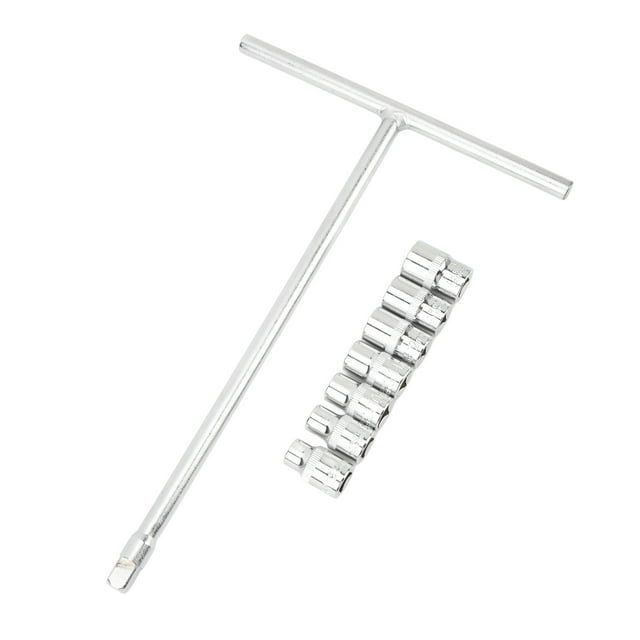 Llave con mango en T con accionamiento de 3/8 pulgadas, destornillador de vaso giratorio rápido que ahorra mano de obra con mangas de 8mm a 14mm