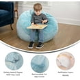 thumbnail image 4 of Small Teal Furry Bean Bag Chair for Kids and Teens, 4 of 8