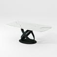thumbnail image 2 of POVISON 71" Modern White Dining Table for 6, Sintered Stone Tabletop Kitchen Table, Solid Black Carbon Steel Base, 2 of 8