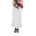 thumbnail image 2 of VISgogo Falda de Color Sólido para Mujer, Cordón Plisado Ajustable Elástico Cintura Alta Medio Vestido Casual Ropa Diaria VISgogo moda, 2 of 6