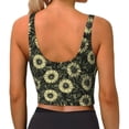 thumbnail image 4 of Picia Sunflowers Sports Bra for Women,Padded Strappy Sports Bras Medium Support Yoga Bra with Removable Cups,Running Yoga Bra-, 4 of 9
