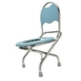 thumbnail image 1 of Chaise Pliante Commode, Acier Inoxydable, Base Antidérapante, avec Panneau, pour Voyage, 1 of 7