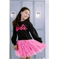 thumbnail image 2 of Barbie Little Girls French Terry Dress Black 7-8, 2 of 3