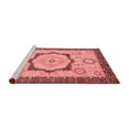 thumbnail image 2 of Ahgly Company Machine Washable Indoor Round Abstract Red Modern Area Rugs, 6' Round, 2 of 4