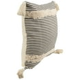 thumbnail image 3 of Northlight 17" Beige and Black Striped Square Throw Pillow with Tassels, 3 of 6