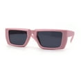 thumbnail image 2 of Womens Squared Rectangle Mod Plastic Retro Sunglasses Pink Black, 2 of 4