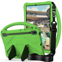 Kids Case for Samsung Galaxy Tab S9 FE Plus, Galaxy Tab S9 FE /S9 Plus/S8 Plus/S7 Plus/S7 FE 12.4 Inch Case, Dteck EVA Handle Grip Stand Shockproof Case with Carrying Strap/S Pen Holder,Green