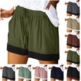 thumbnail image 1 of Sentmoon Shorts Athlétiques pour Femmes Taille Haute Shorts de Plage Extensibles Couleur Unie à Cordon Coupe Régulière Shorts de Randonnée avec Poches Doux et Confortables pour les Premiers Matinées et la Marche de Chien P-2TG, 1 of 8