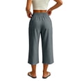 thumbnail image 5 of Posijego Women's Capri Pants Drawstring Elastic Waist Wide Leg Capris Summer Casual Cropped Loose Pants with Pockets S-3XL, 5 of 8