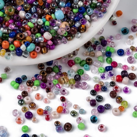 500g Glass Seed Beads Mixed Shape and Mixed Size Colorful 2~6x2~5x2~5mm Hole: 1mm 24000pcs/500g