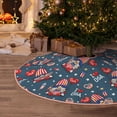 thumbnail image 6 of Daiia Gnome Love USA Drawing Merry Christmas Tree Skirt , Xmas Large Lace-up Tree Skirt, Santa Snowflakes Rustic Home Decorations New Year Party Farmhouse Decor-36", 6 of 7