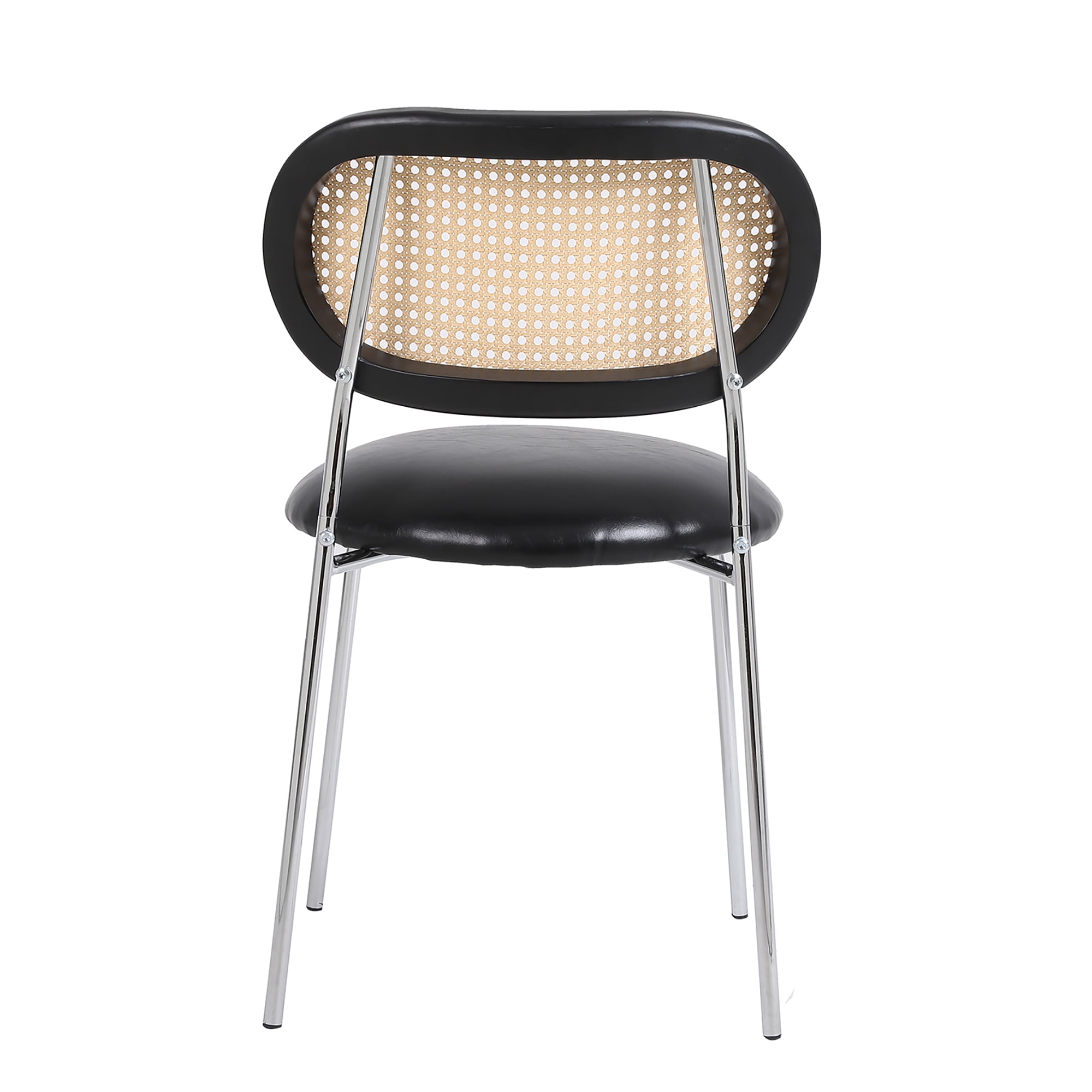 Kadyn Dining Chair Set of 2, Upholstered Kitchen Chairs with Rattan Backrest for Living Room, Black Kadyn Dining Chair Set of 2, Upholstered Kitchen Chairs with Rattan Backrest for Living Room, Black
