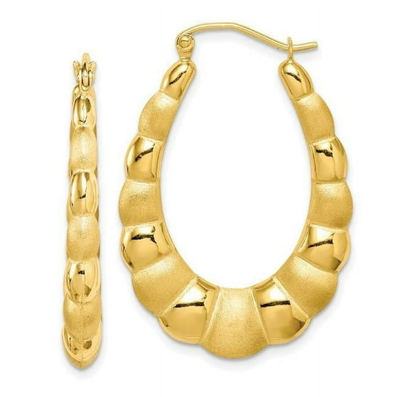 Primal Gold 10 Karat Yellow Gold Satin Fancy Earrings