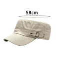 thumbnail image 6 of Skymirror Men Summer Peaked Hat Solid Color Flat Top Wide Brim Adjustable Sun Protection Sunscreen Breathable Camping Baseball Hat Headwear, 6 of 8
