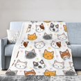 thumbnail image 2 of Cute Cat Blanket Flannel Fleece Soft Warm Throw Blankets Cozy Plush Lightweight Cat Lover Blanket for Bedroom Living Rooms Sofa Couch 50"x60"(06), 2 of 6