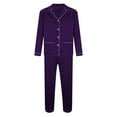 thumbnail image 3 of SRZYMJ Mens Silk Satin Pajamas Set Long Sleeve Sleepwear Button-Down Pj Two-piece Loungewear with Long Pants, 3 of 7