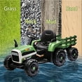 thumbnail image 5 of Xuanlur 24V Ride on Tractor with Remote Control, 24V Ride on Toy for Big Kids 3+, Kids Electric Vehicles Power Car Wheels with 400W Motor, USB, LED light, Bluetooth, 3 Speed Adjustable (Emerald), 5 of 7
