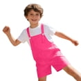 thumbnail image 5 of CPNG Girls Solid Color Short Overalls Sleeveless Suspender Romper Cute Short Jumpsuit with Adjustable Strap(Pink,3-4 Years), 5 of 7