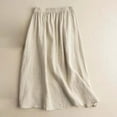thumbnail image 4 of Skirts Women Plus Size Bohemian Embroidered High Waisted​Twirl-Friendly A-Line Skirt Elegant Drape Long Summer Skirt Beige XXXL, 4 of 7