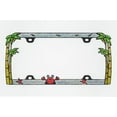 thumbnail image 2 of Creathome 3D Shining Palm Trees Crab License Plate Frame from Pure Zinc Alloy Metal Perfect Plate Holder, Matt Black with Colorful Glitters, 2 of 15