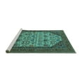thumbnail image 2 of Ahgly Company Machine Washable Indoor Rectangle Oriental Turquoise Blue Industrial Area Rugs, 6' x 9', 2 of 4