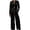 Black, variant on Women Velvet 2‑Piece Outfit Full Zip Stand Collar Jacket Drawstring Waist Wide Leg Pants Velour Loungewear Pant Suit Solid Color Fall Winter Tracksuit