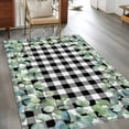 thumbnail image 2 of 3'x5' Rug for Living Room Bedroom, Sage Green Eucalyptus Washable Area Rugs Non-Slip Carpet Mats, Spring Leaves Black White Plaid Indoor Low Pile Area Rug Runner for Kitchen, Mudroom, 2 of 8
