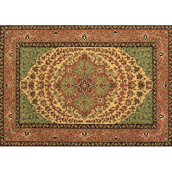 Ahgly Company Machine Washable Indoor Rectangle Persian Brown Traditional Area Rugs, 2' x 4'