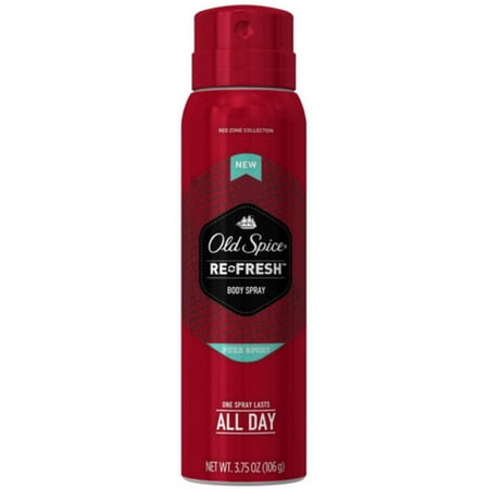 Old Spice Red Zone Re-Fresh Deodorant Body Spray, Pure Sport 3.75 (Pack of 6)