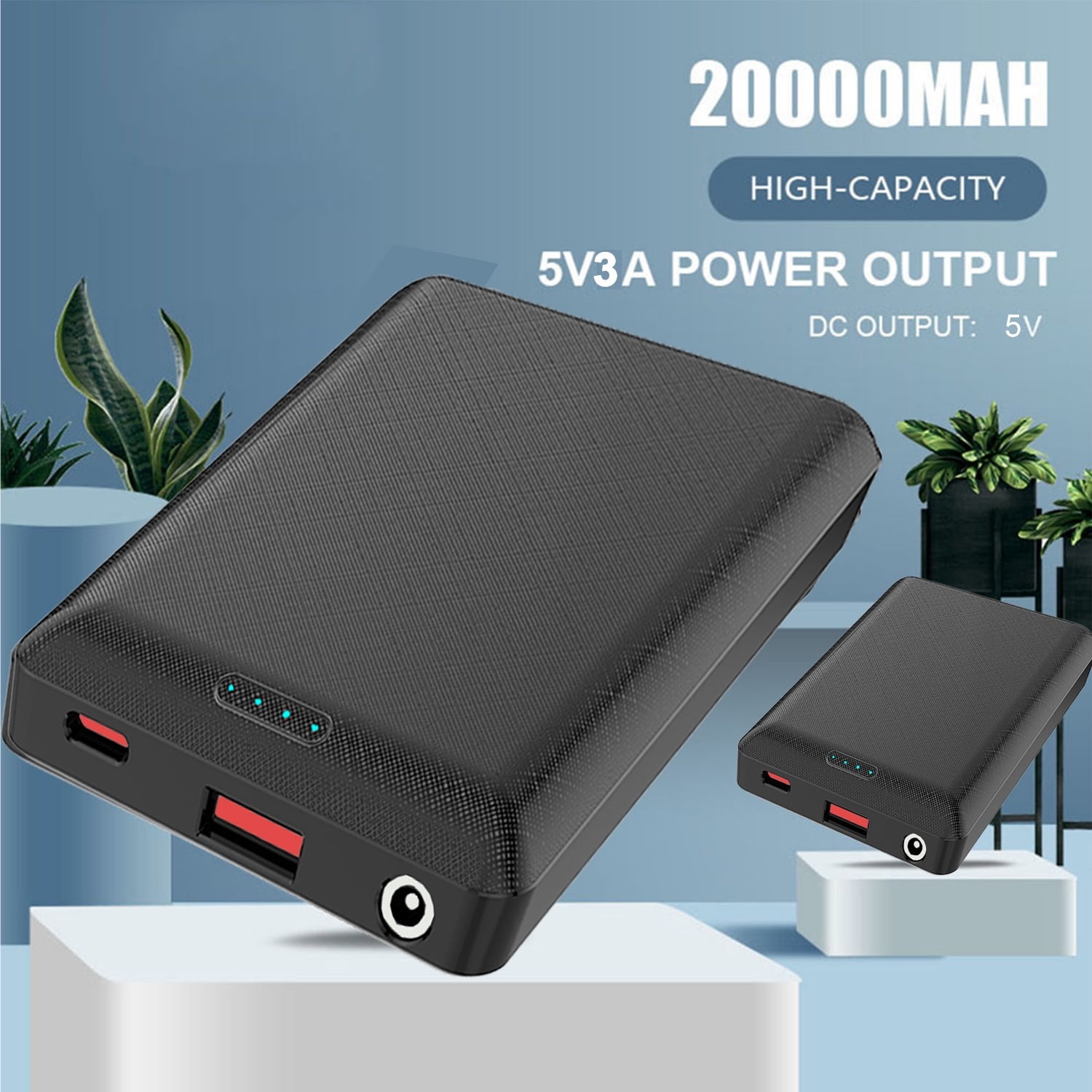 20000mAh Power Bank Portable Charge DC5V 3A Output USB output Type C output Portable Charger Phone External Battery Pack for Heating Vest Jacket Scarf Gloves Electric Heating Equipment