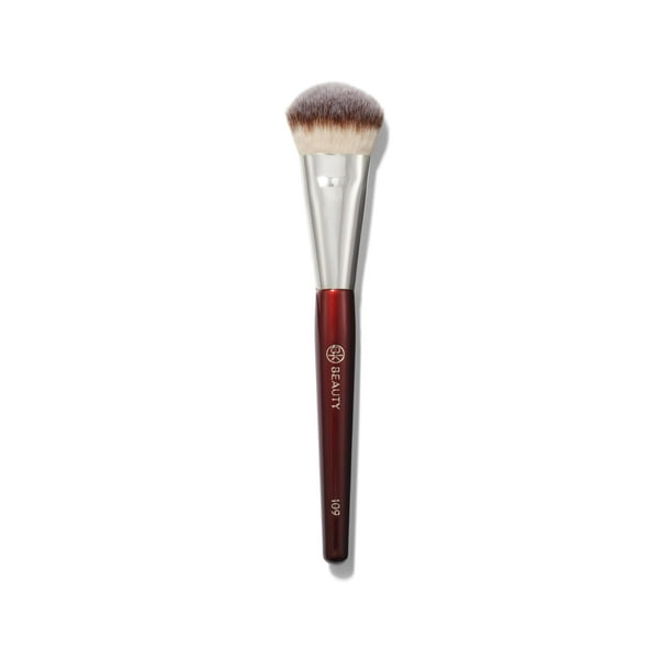 BK BEAUTY BRUSHES - 109 MINI CONTOURED FOUNDATION - Brocha facial para bases líquidas o en crema - Brocha de maquillaje para rubor bronceador y resaltador