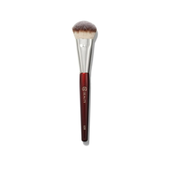 BK BEAUTY BRUSHES - 109 MINI CONTOURED FOUNDATION - Brocha facial para bases líquidas o en crema - Brocha de maquillaje para rubor bronceador y resaltador