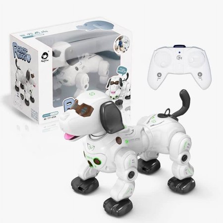 Remote Control Robot Dog Toy, RC Interactive Smart Robotic Puppy Walking, Following,Electronic Pets Toys with Light and Sound for Kids