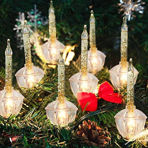 Bubble Lights Couah Gold Glitter 10 bombillas de 2,7 m, 1 de repuesto