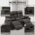 thumbnail image 5 of LVUYOYO Power Reclining Loveseat Baby Velvet Massage and Lumbar Heating Recliner, 5 of 8