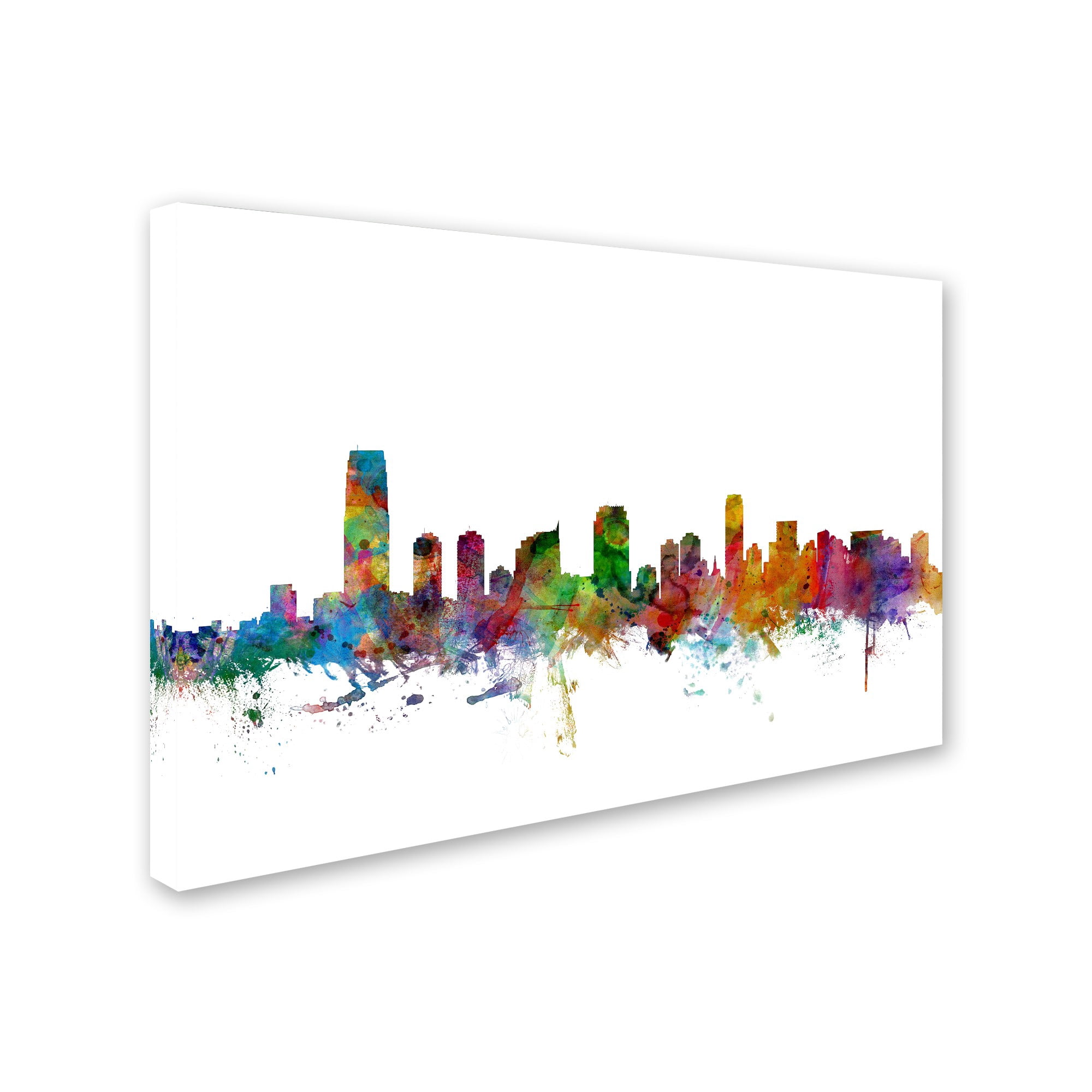 Trademark Fine Art "Jersey City New Jersey Skyline" Canvas Art by Michael Tompsett