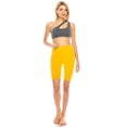thumbnail image 4 of ALWAYS Women's 8" High Waist Soft Athletic Yoga Legging Shorts Yellow Plus Size, 4 of 6