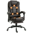 thumbnail image 1 of Vinsetto Massage Office Chair, PU Leather Desk Chair w/ Footrest, Brown, 1 of 10