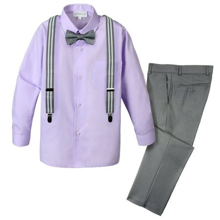 

Spring Notion Boys 4-Piece Patterned Dress up Pants Set